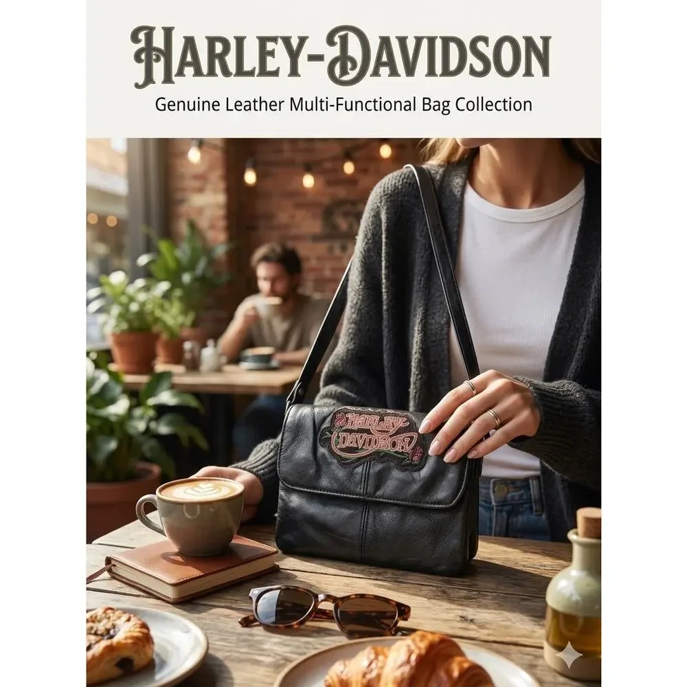 Vintage Harley-Davidson Leather 3-in-1 Crossbody Hip Bag